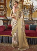 Tussar Silk Beige Traditional Wear Printed Saree